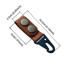MEEBOY Handmade Leather Key Chains, Carabiner Keys with Double Button