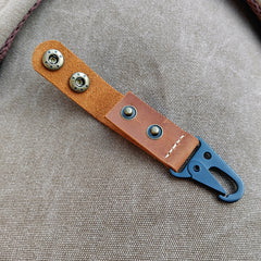 MEEBOY Handmade Leather Key Chains, Carabiner Keys with Double Button