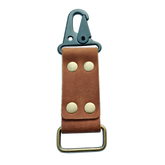 MEEBOY Large Handmade Heavy Duty Key ring holder, 4 Rivets Fixed Widened Leather Carabiner Keys