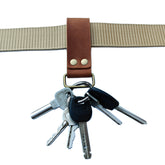 MEEBOY Handmade Leather Belt Loop Key Keeper, Leather Key Chain with Weighted Square Buckle
