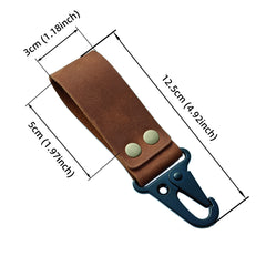 MEEBOY Handmade Leather Key Ring Holder, Belt Loop Key Keeper
