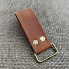MEEBOY Handmade Leather Belt Loop Key Keeper, Leather Key Chain with Weighted Square Buckle