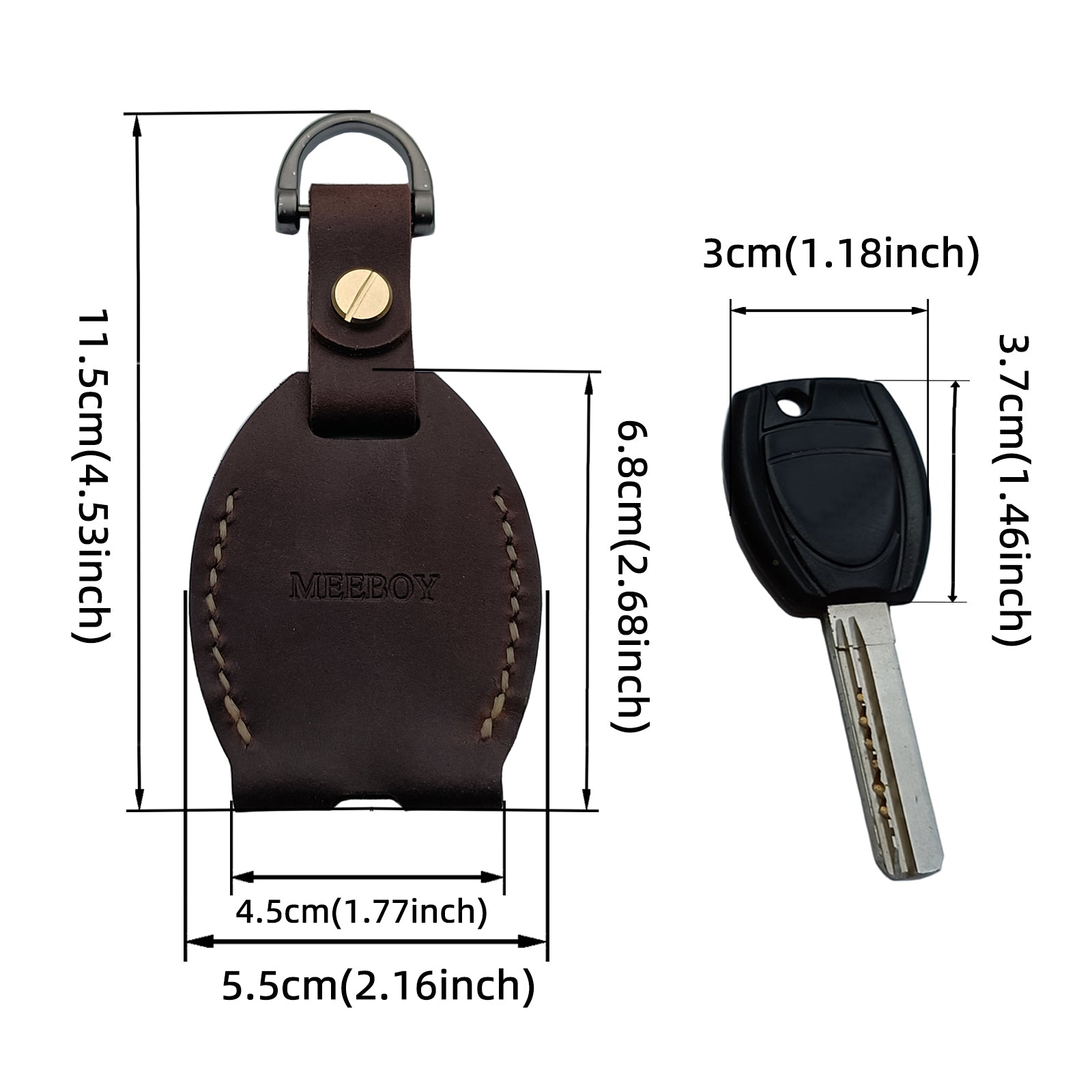 MEEBOY Handmade Key chain Leather   Key Holder Large Case Key sleeve key fob case