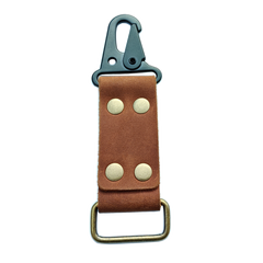 MEEBOY Large Handmade Heavy Duty Key ring holder, 4 Rivets Fixed Widened Leather Carabiner Keys