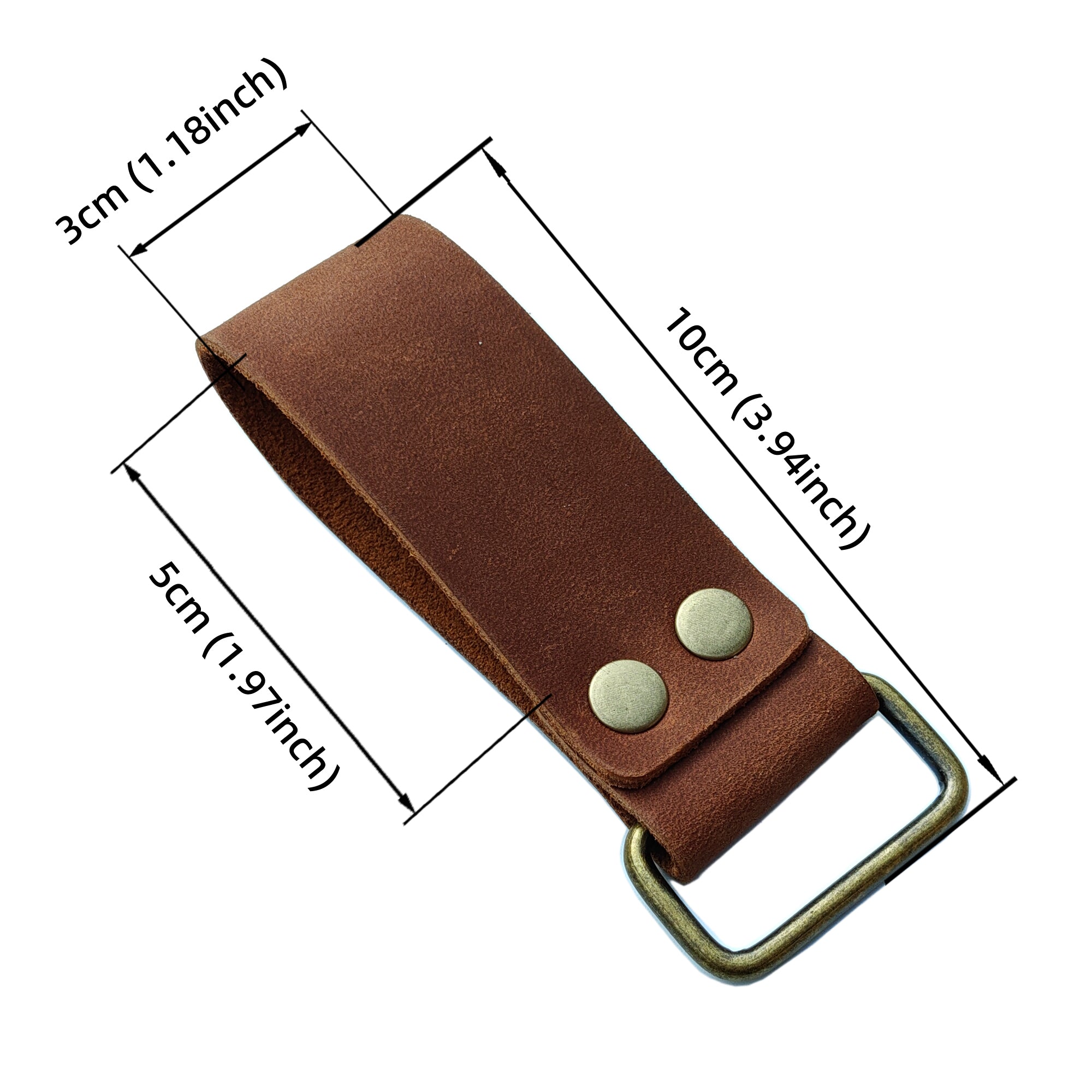MEEBOY Handmade Leather Belt Loop Key Keeper, Leather Key Chain with Weighted Square Buckle
