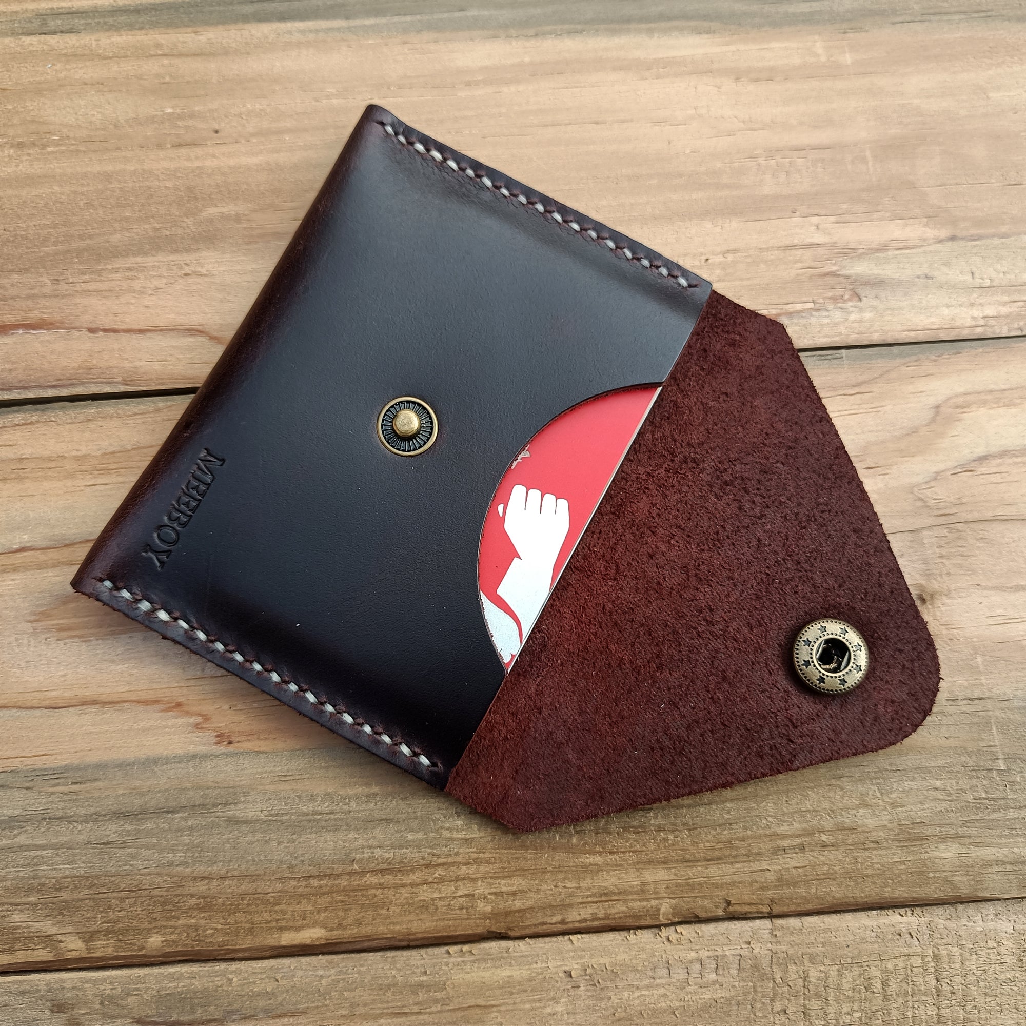 MEEBOY Handmade Leather credit card holder and coin purse,  thin wallet, slim wallet, handmade pouch