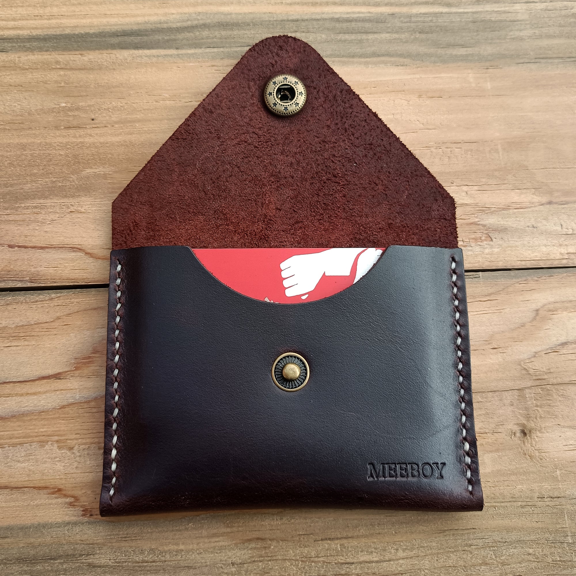 MEEBOY Handmade Leather credit card holder and coin purse,  thin wallet, slim wallet, handmade pouch