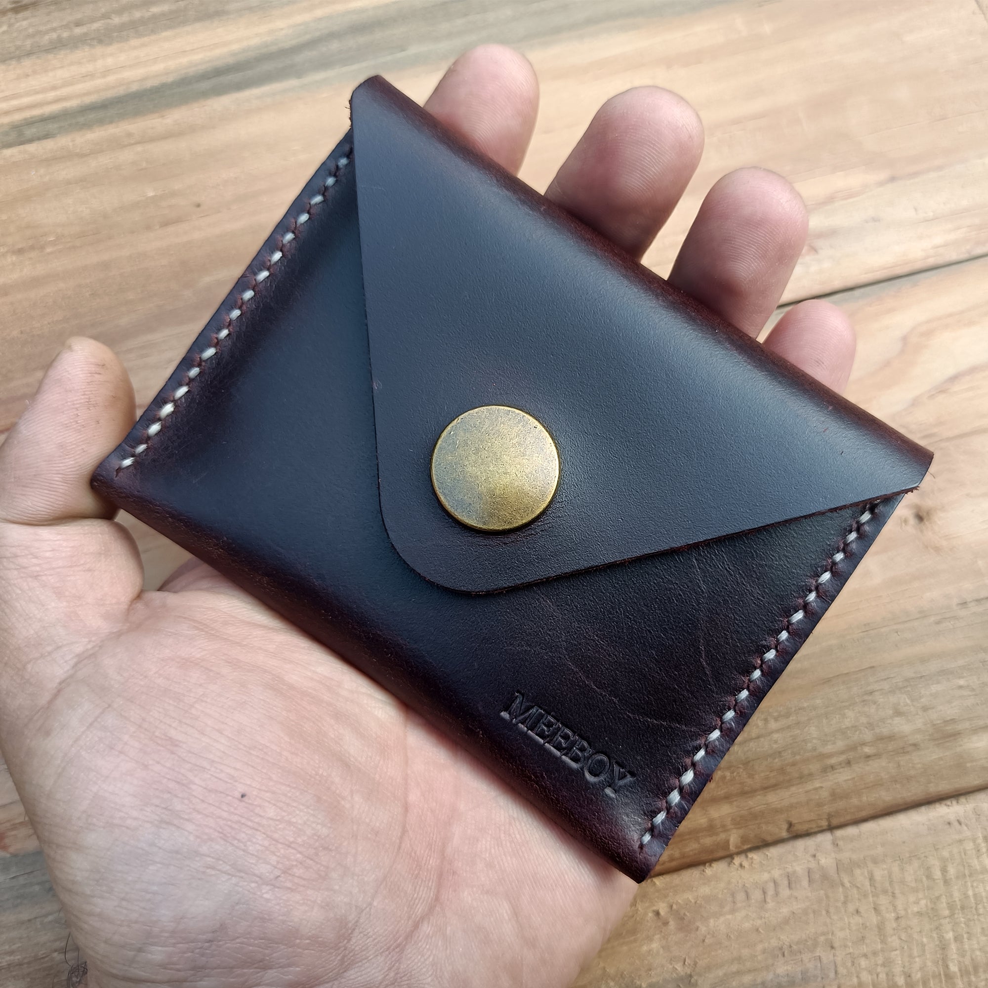 MEEBOY Handmade Leather credit card holder and coin purse,  thin wallet, slim wallet, handmade pouch