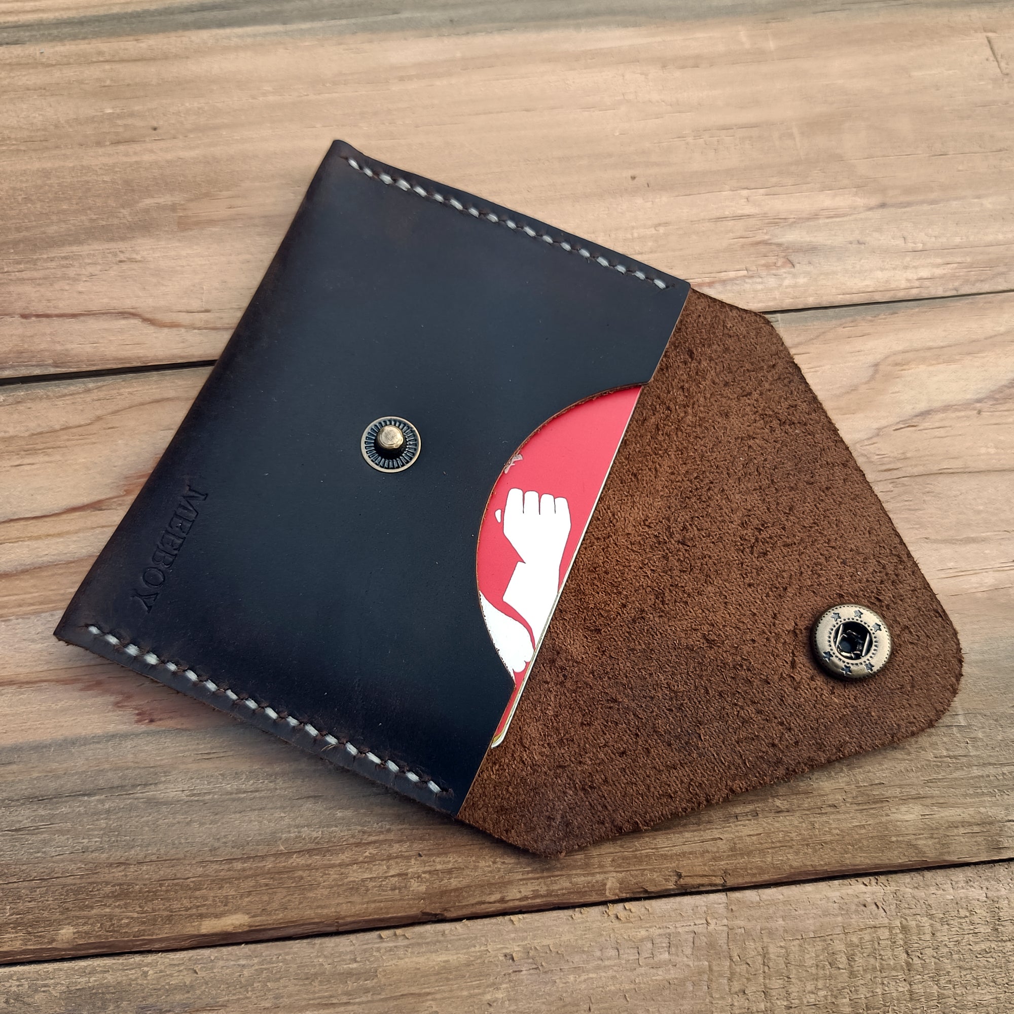 MEEBOY Handmade Credit Card Holder Slim Wallet Leather Wallet ,men women leather business card holder sleeve