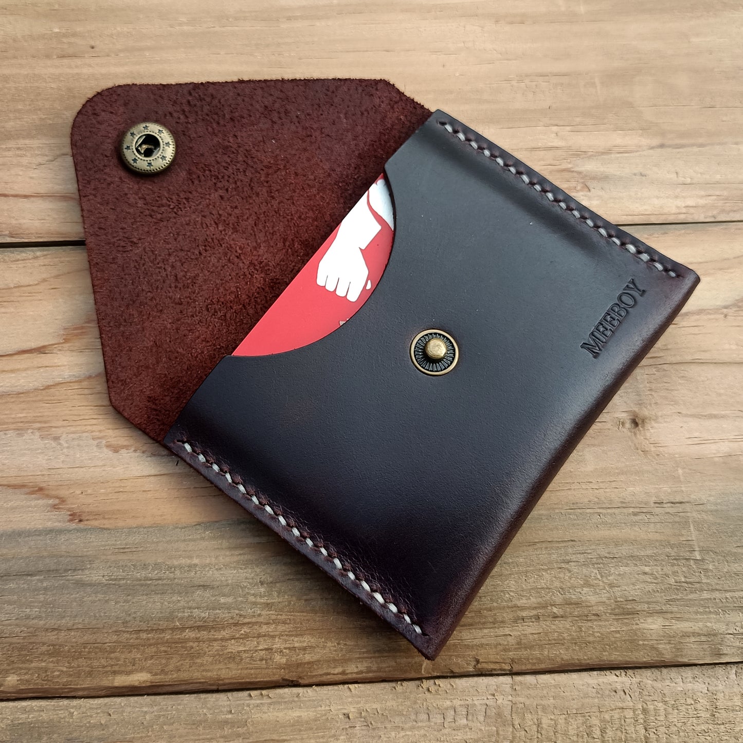 Handmade Leather credit card holder and coin purse,  thin wallet, slim wallet, handmade pouch