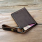 Handmade  leather business card holder Front Pocket Card Wallet bank card case Easy to carry