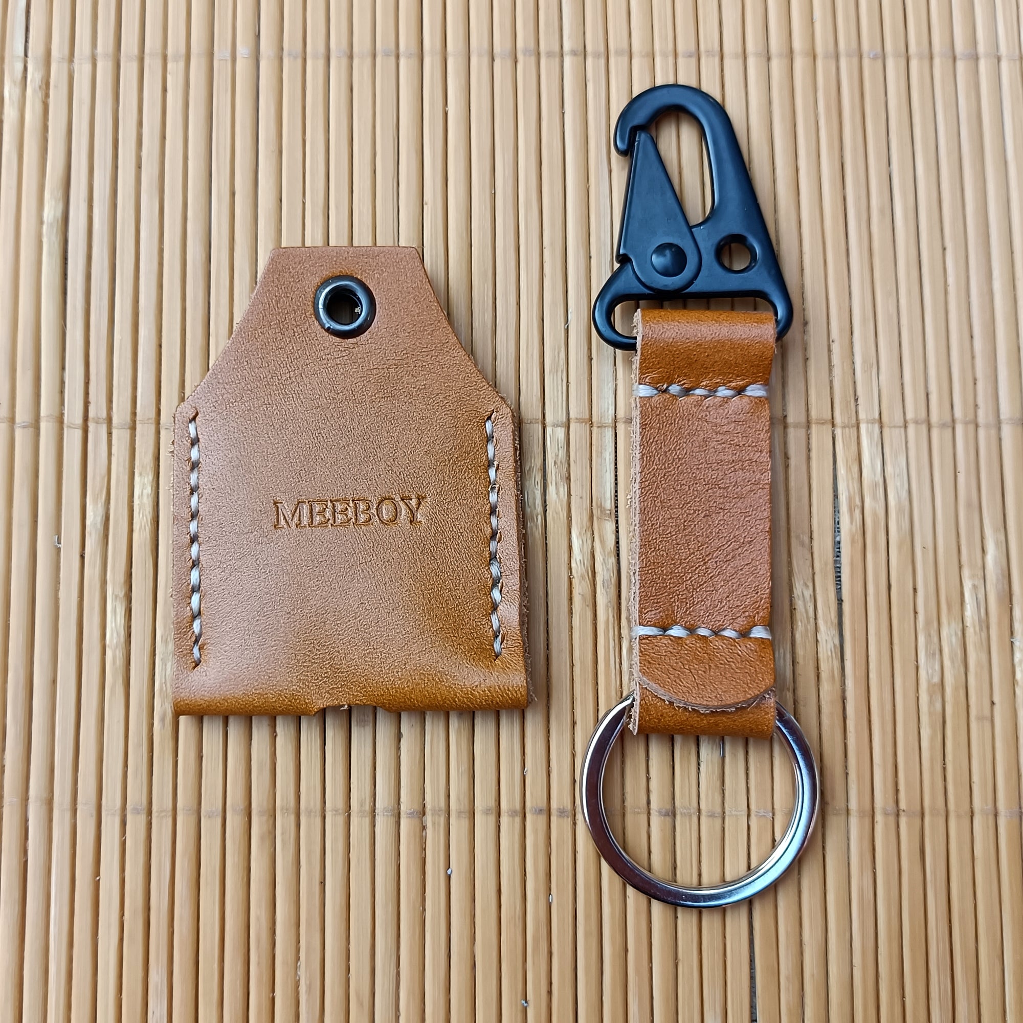 MEEBOY Leather Key Sleeve Key Ring Holder Vintage Cover Protective Key Case Covers Key protector handmade Keys Organizer