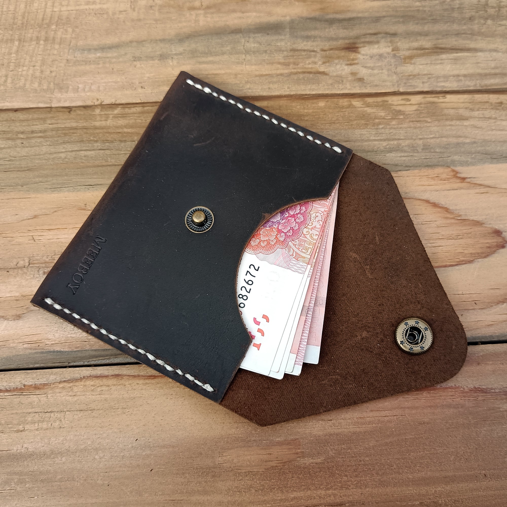 MEEBOY Handmade Credit Card Holder Slim Wallet Leather Wallet ,men women leather business card holder sleeve