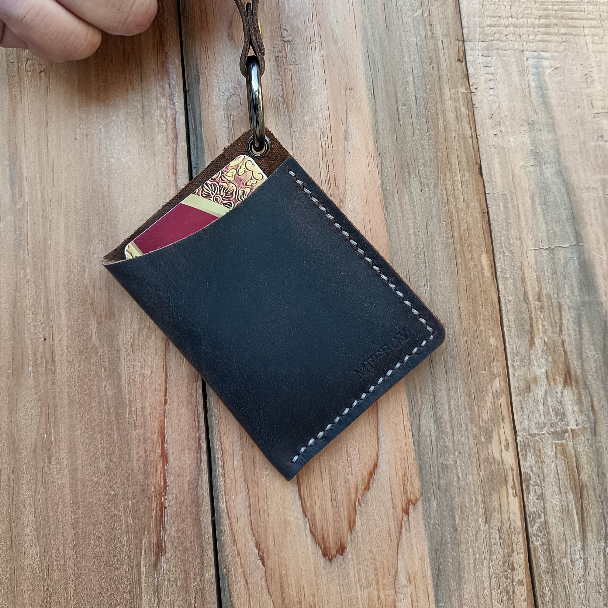 MEEBOY Handmade leather bank card wallet for men and women Front Pocket Card Wallet